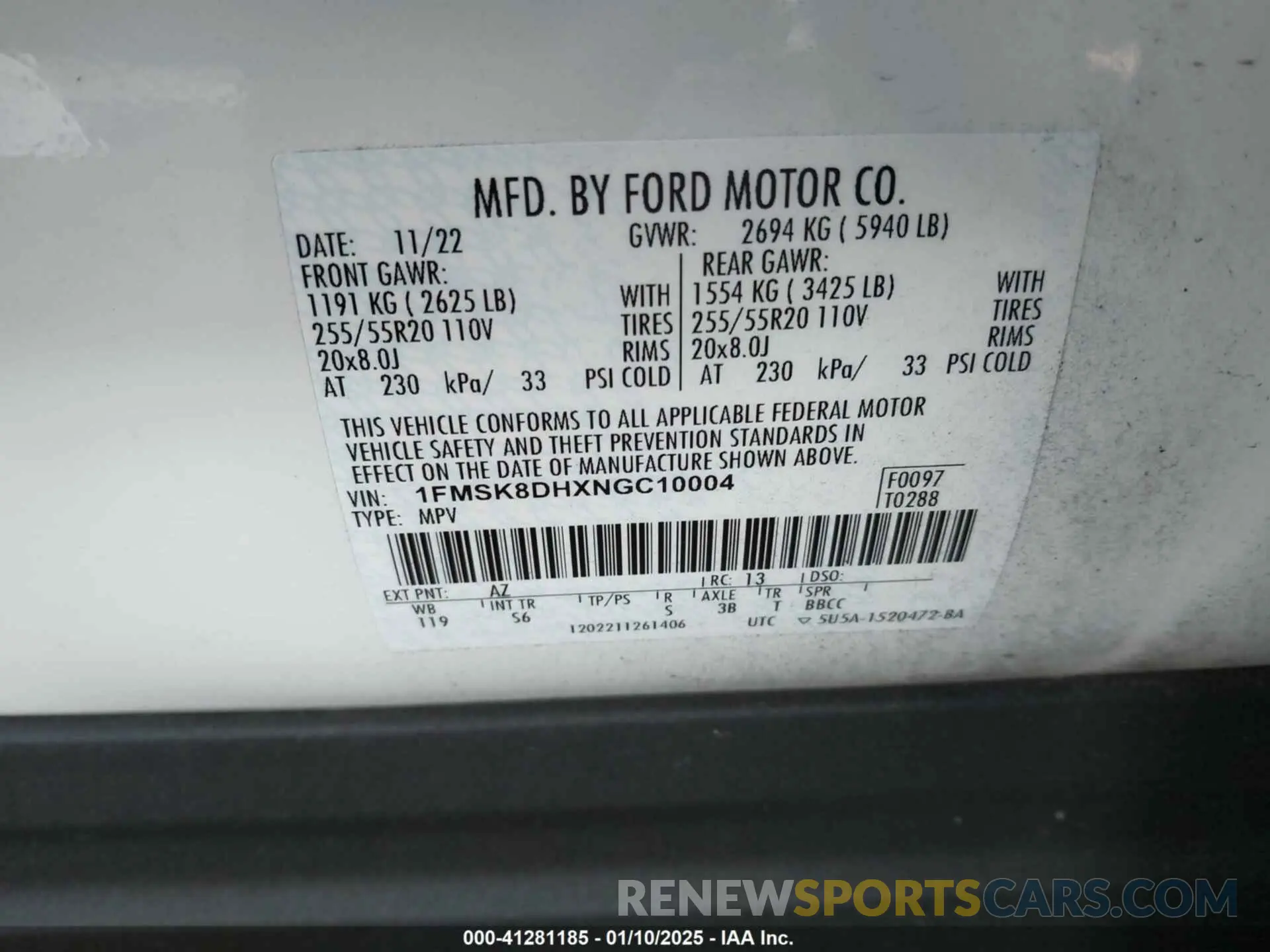 9 fotografías del automóvil dañado 1FMSK8DHXNGC10004 FORD EXPLORER 2022