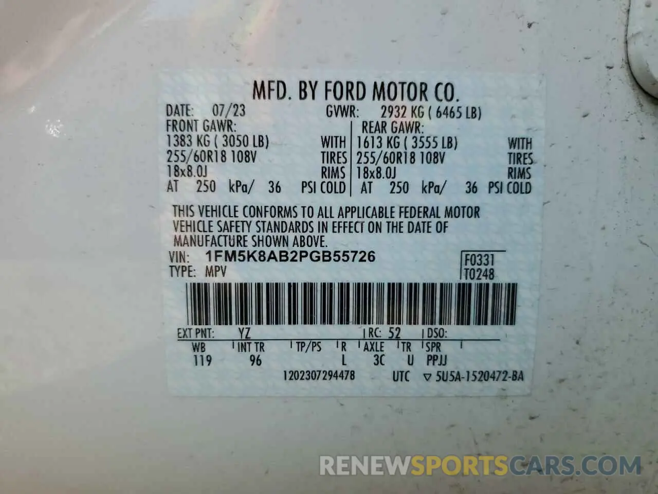 13 fotografías del automóvil dañado 1FM5K8AB2PGB55726 FORD EXPLORER 2023