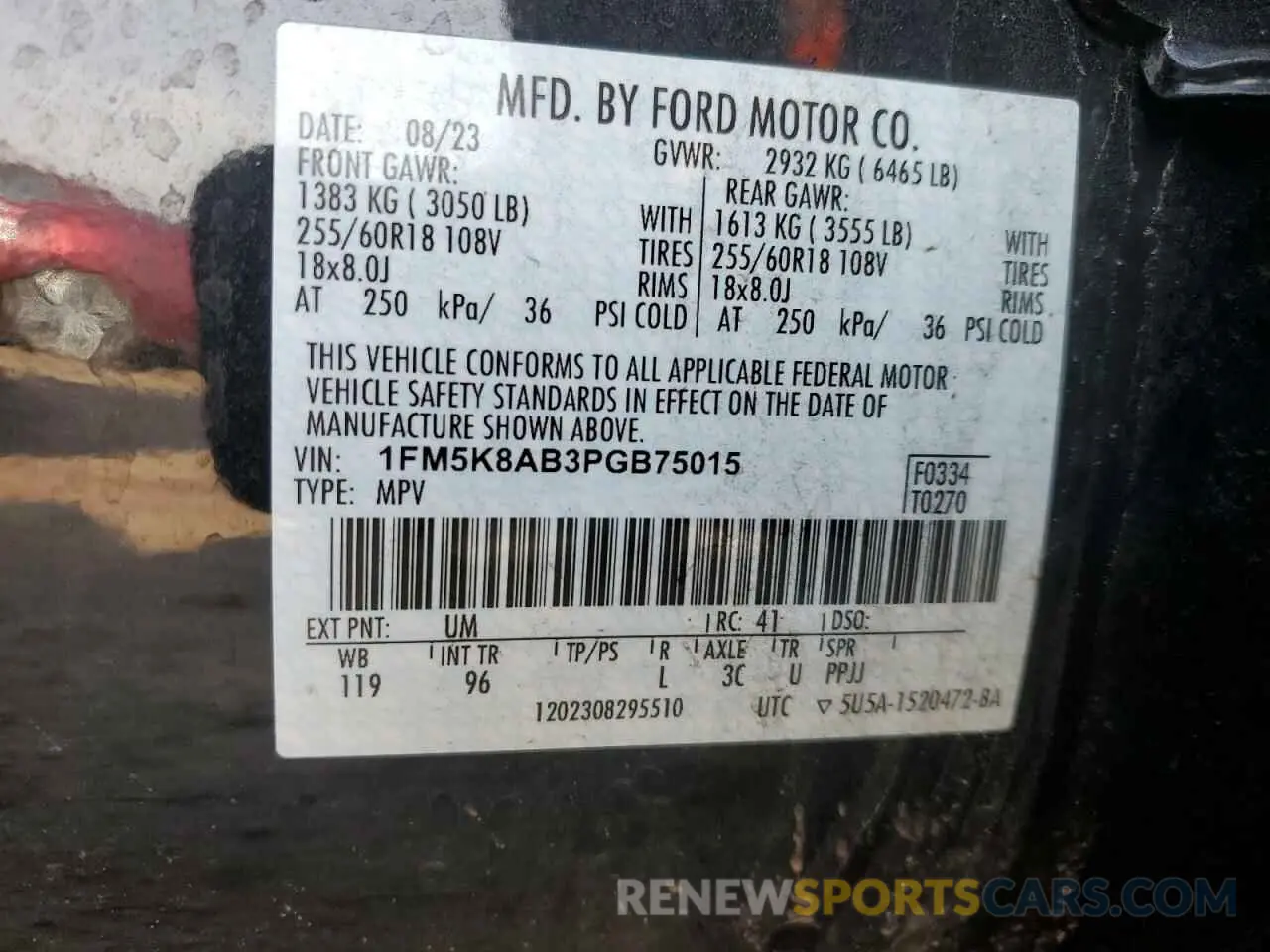 12 fotografías del automóvil dañado 1FM5K8AB3PGB75015 FORD EXPLORER 2023