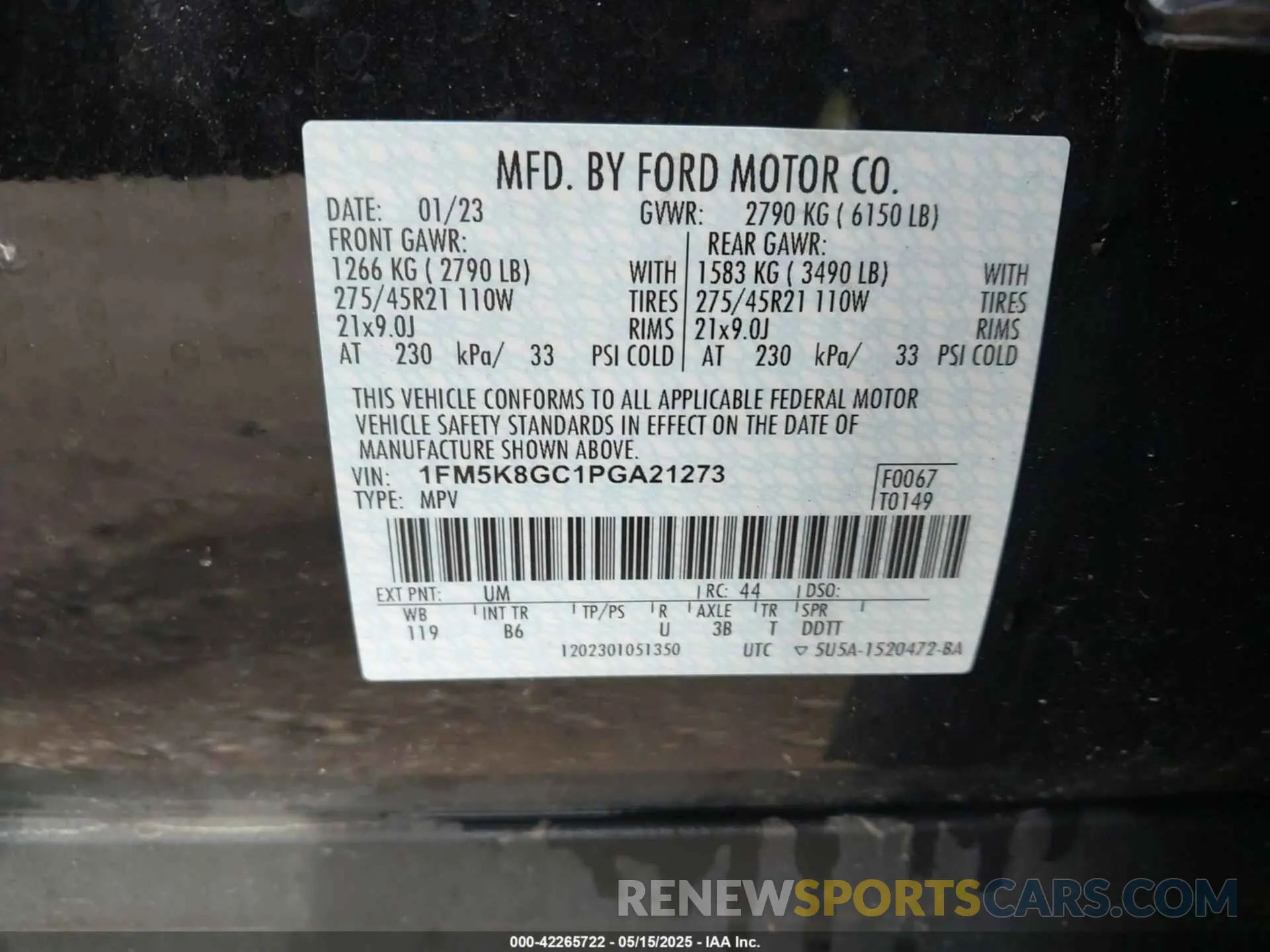 9 fotografías del automóvil dañado 1FM5K8GC1PGA21273 FORD EXPLORER 2023