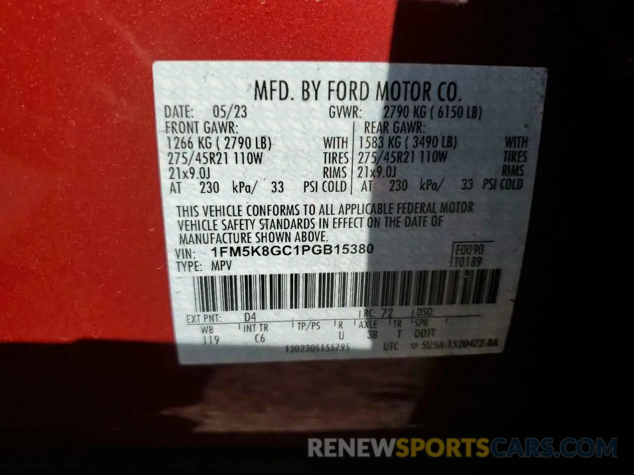 14 fotografías del automóvil dañado 1FM5K8GC1PGB15380 FORD EXPLORER 2023