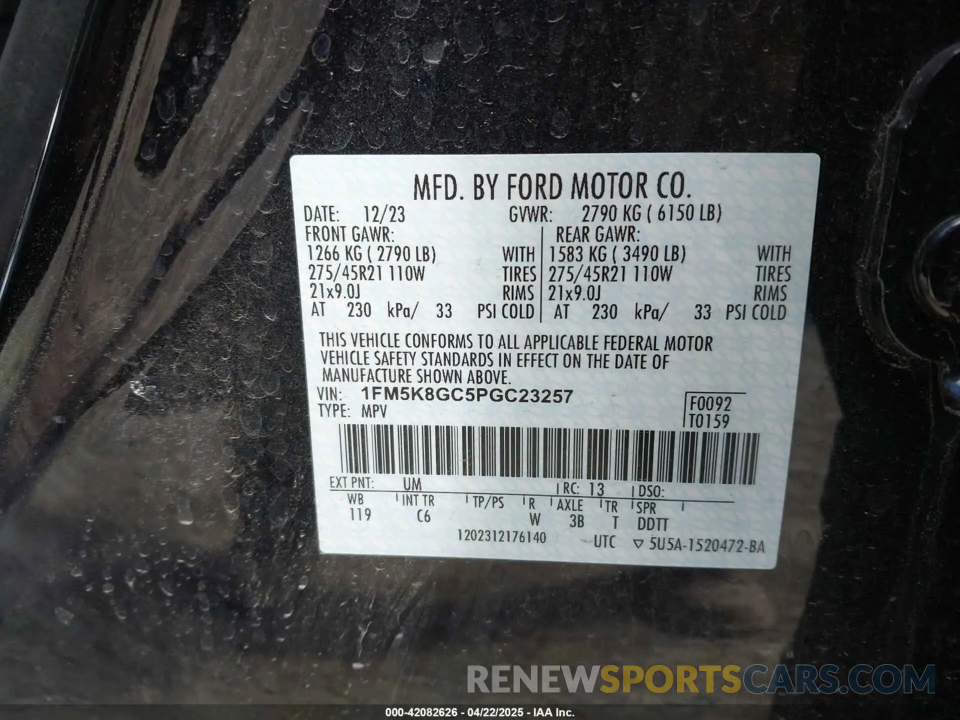 9 fotografías del automóvil dañado 1FM5K8GC5PGC23257 FORD EXPLORER 2023