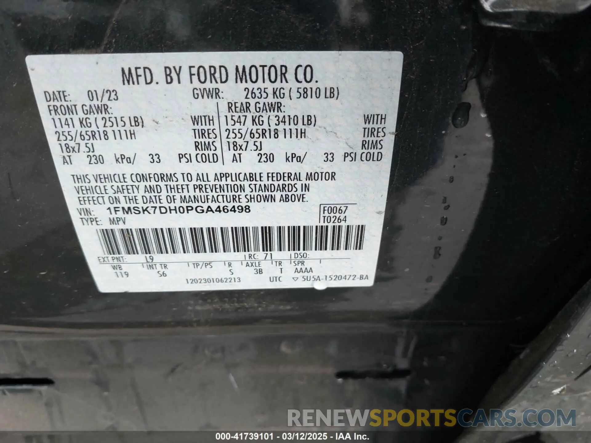 9 fotografías del automóvil dañado 1FMSK7DH0PGA46498 FORD EXPLORER 2023
