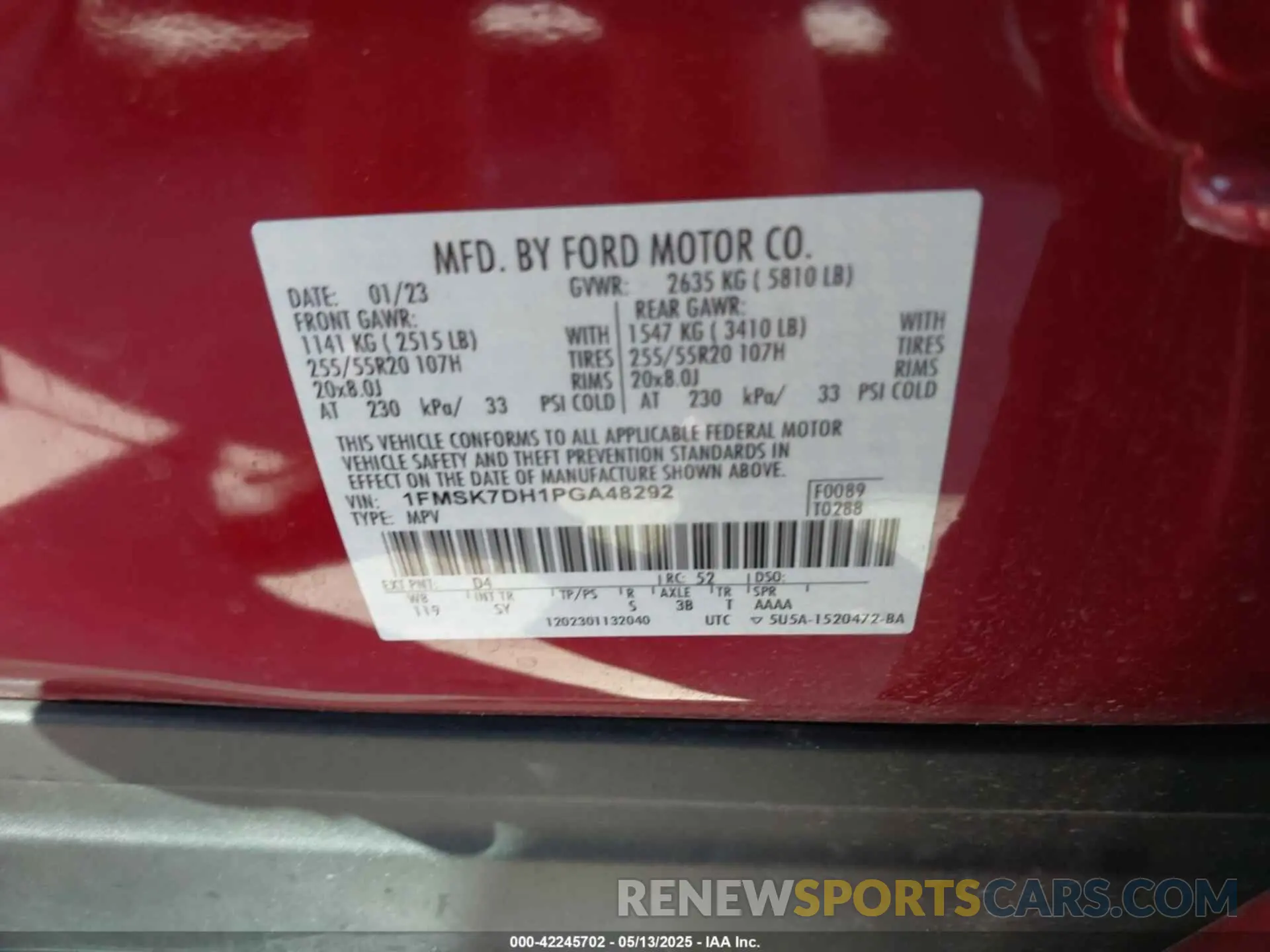 9 fotografías del automóvil dañado 1FMSK7DH1PGA48292 FORD EXPLORER 2023