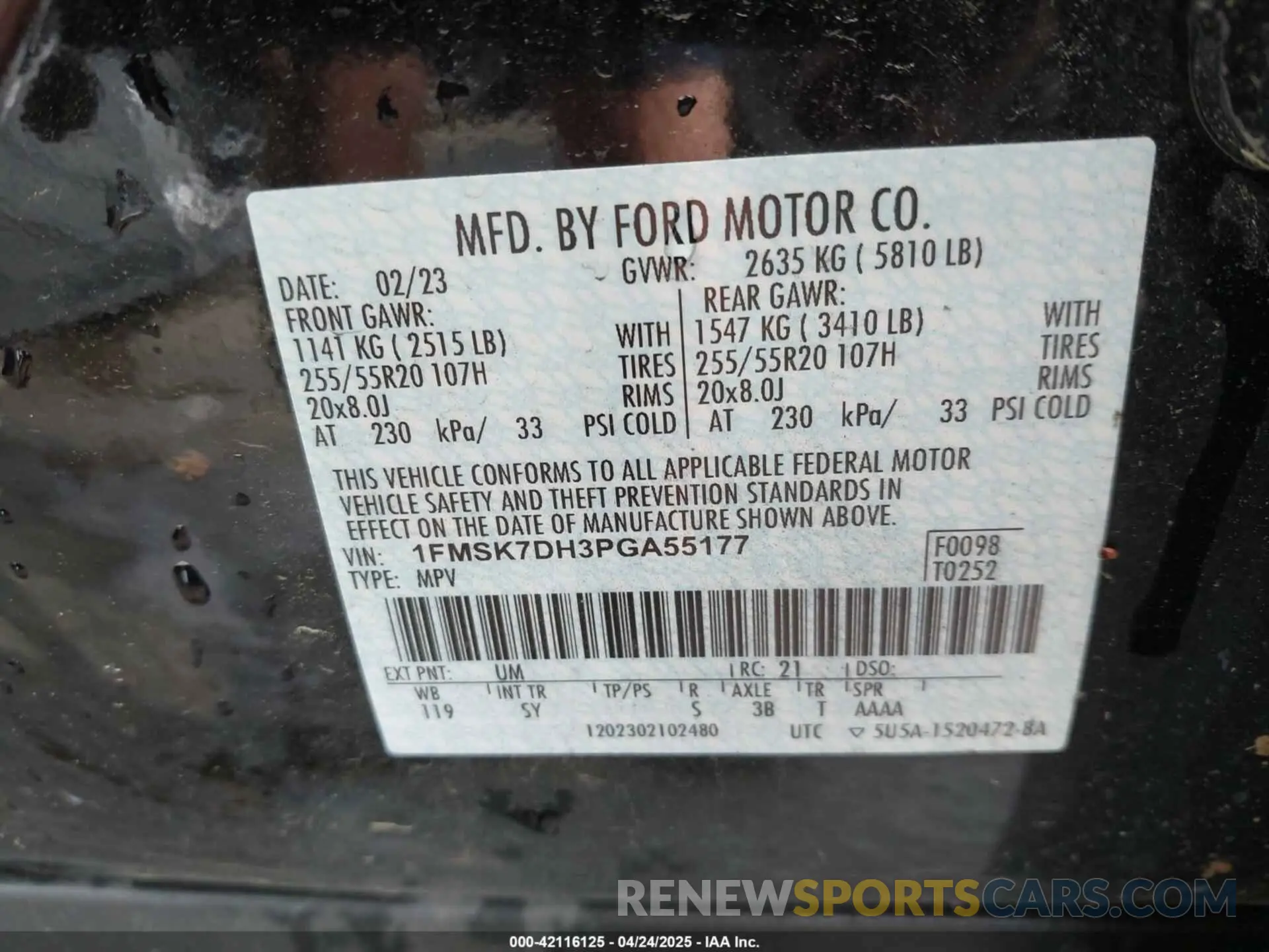 9 fotografías del automóvil dañado 1FMSK7DH3PGA55177 FORD EXPLORER 2023