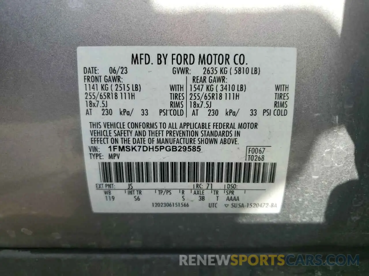 14 fotografías del automóvil dañado 1FMSK7DH5PGB29585 FORD EXPLORER 2023