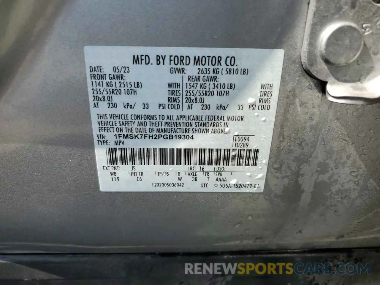 13 fotografías del automóvil dañado 1FMSK7FH2PGB19304 FORD EXPLORER 2023