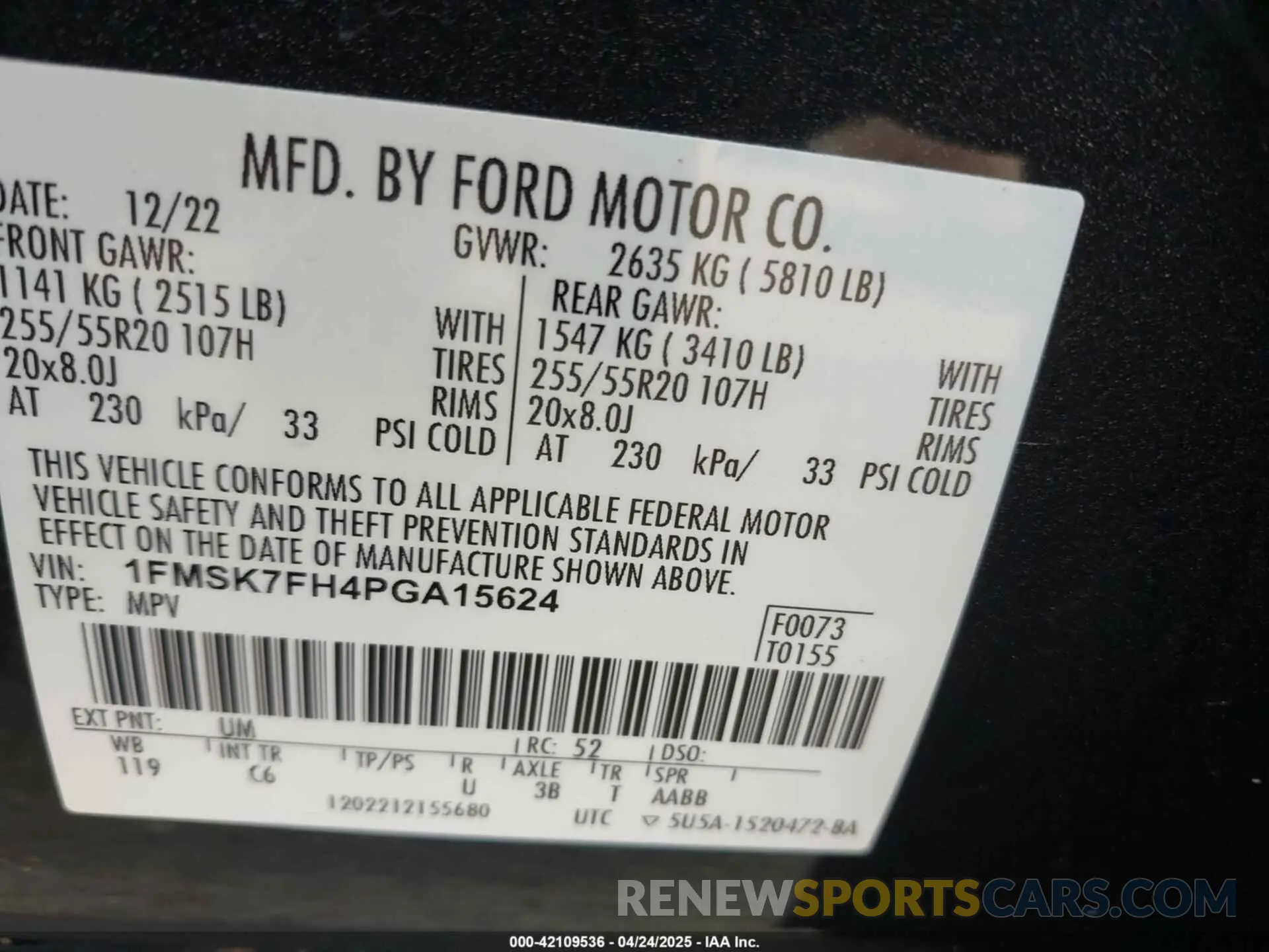 9 fotografías del automóvil dañado 1FMSK7FH4PGA15624 FORD EXPLORER 2023