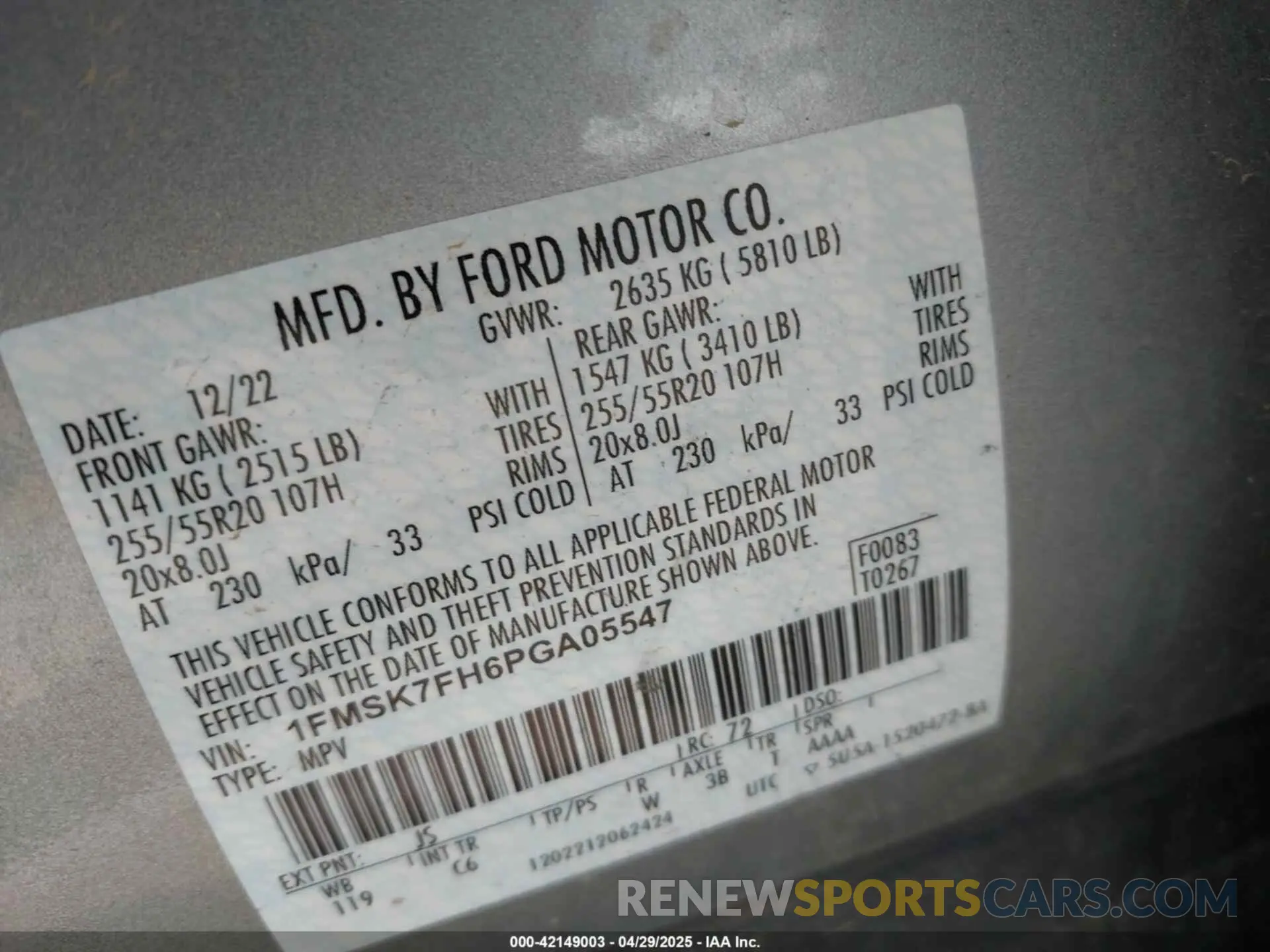 9 fotografías del automóvil dañado 1FMSK7FH6PGA05547 FORD EXPLORER 2023