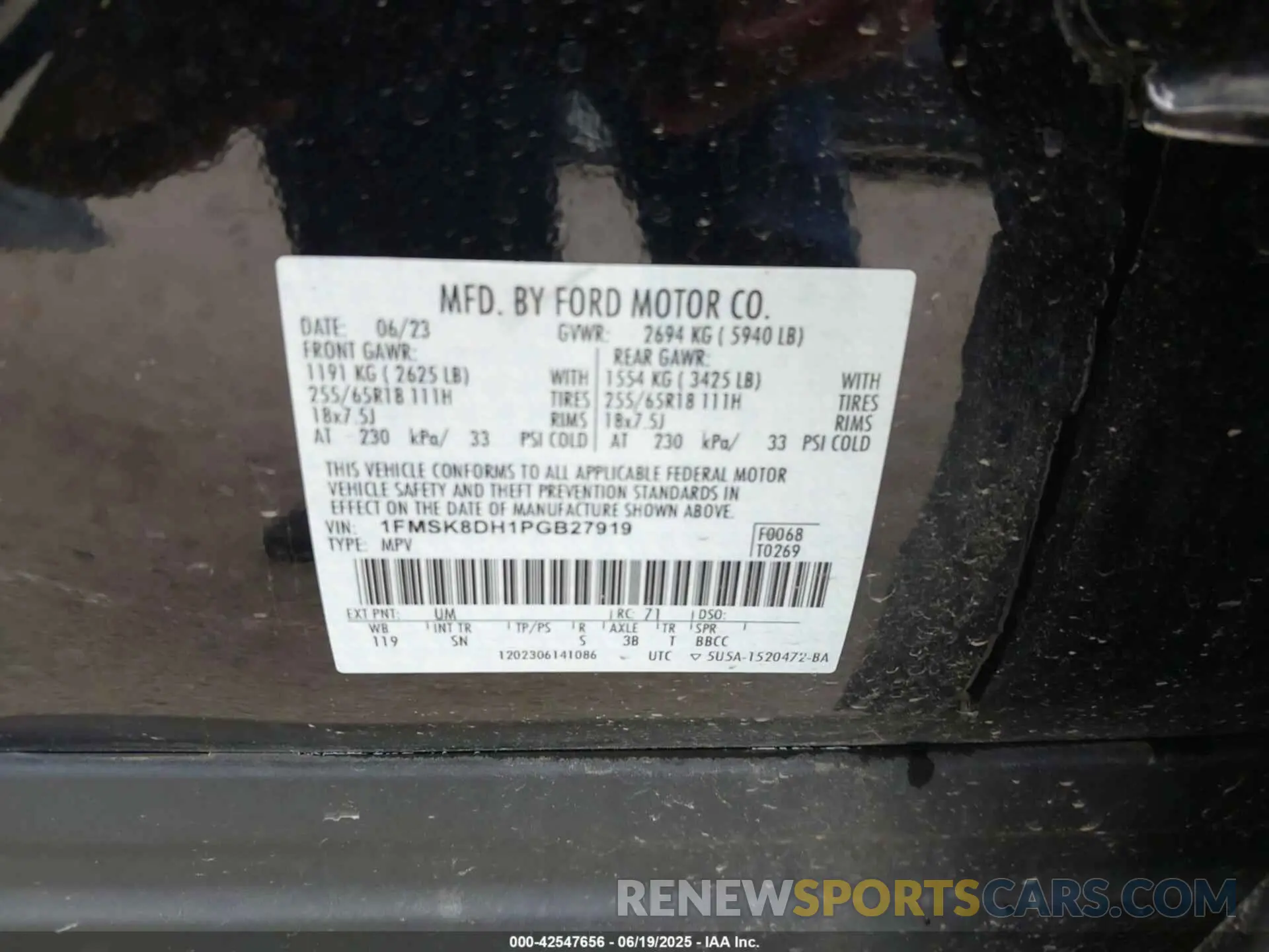 9 fotografías del automóvil dañado 1FMSK8DH1PGB27919 FORD EXPLORER 2023