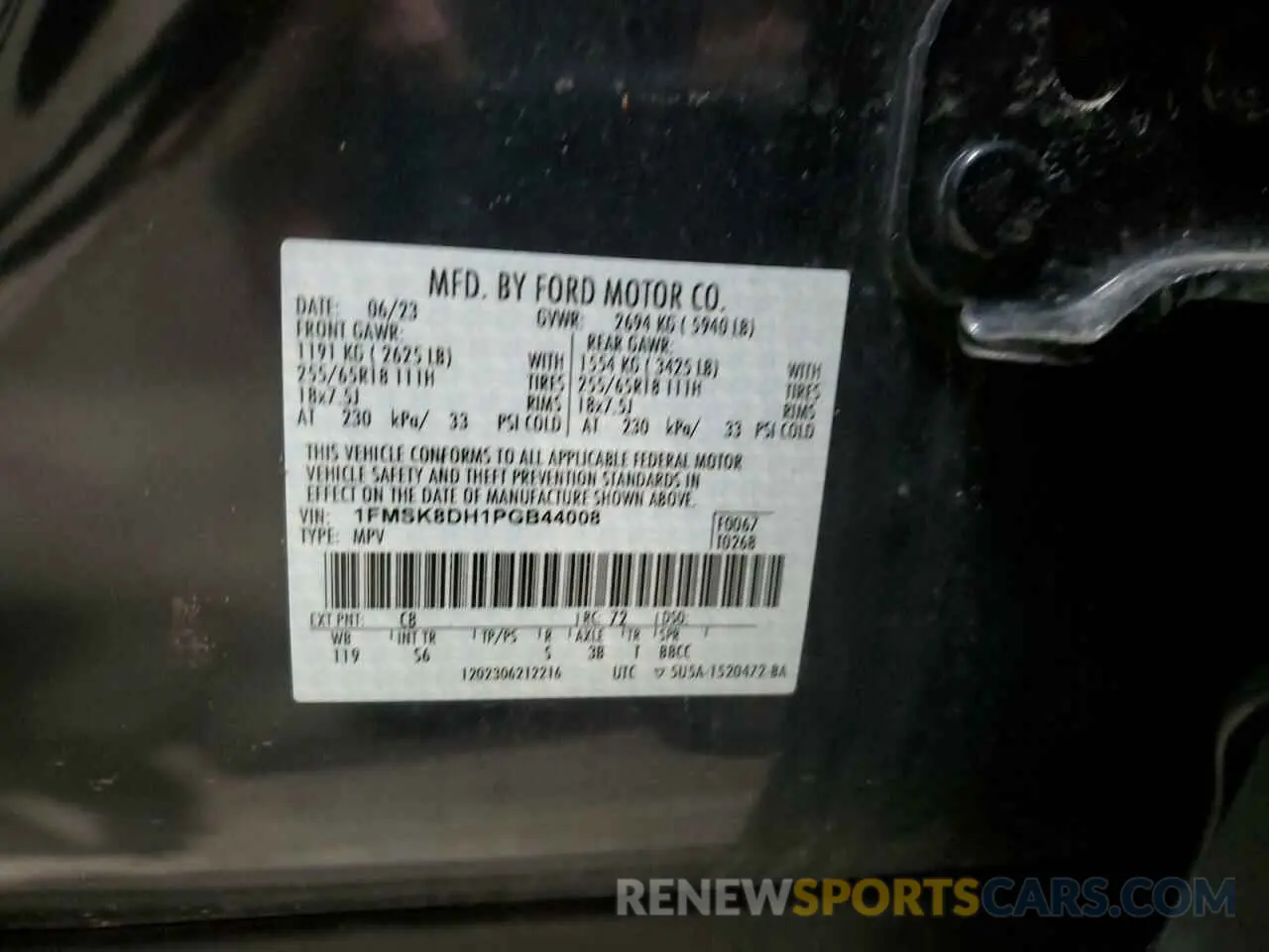 13 fotografías del automóvil dañado 1FMSK8DH1PGB44008 FORD EXPLORER 2023