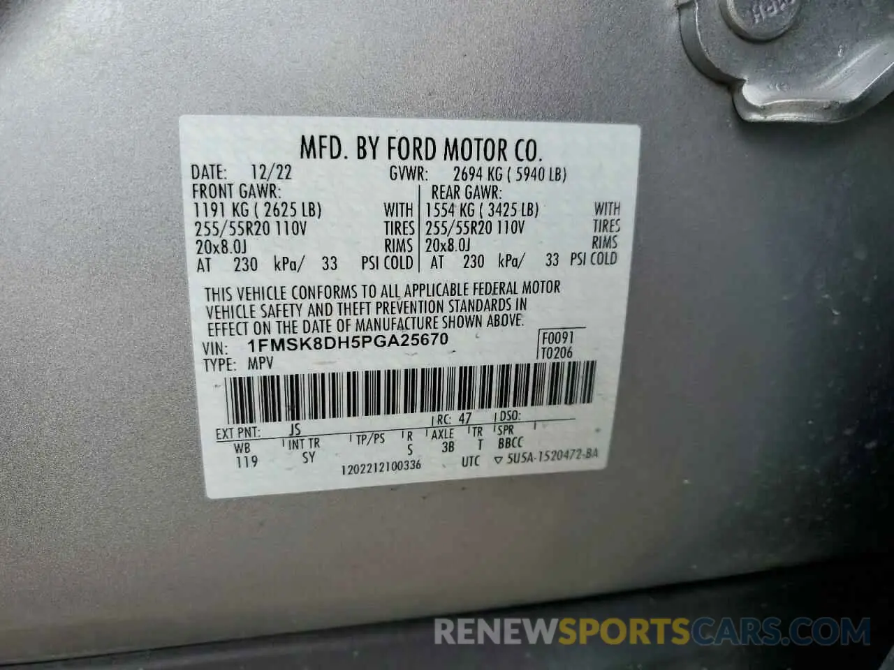 13 fotografías del automóvil dañado 1FMSK8DH5PGA25670 FORD EXPLORER 2023