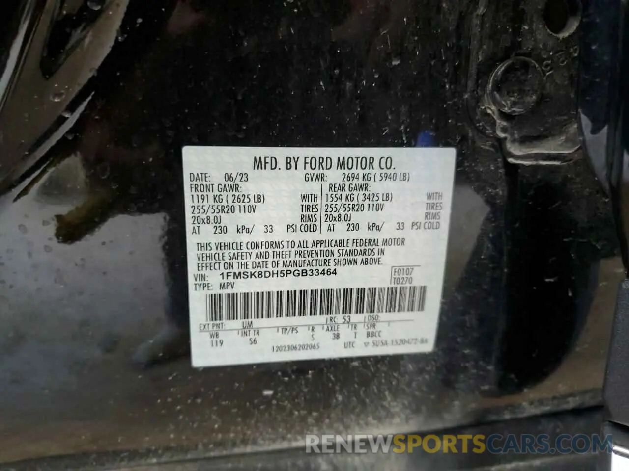13 fotografías del automóvil dañado 1FMSK8DH5PGB33464 FORD EXPLORER 2023