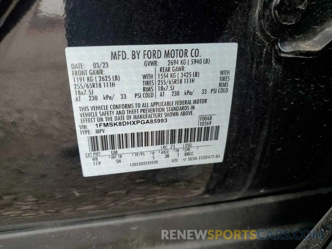 13 fotografías del automóvil dañado 1FMSK8DHXPGA85993 FORD EXPLORER 2023