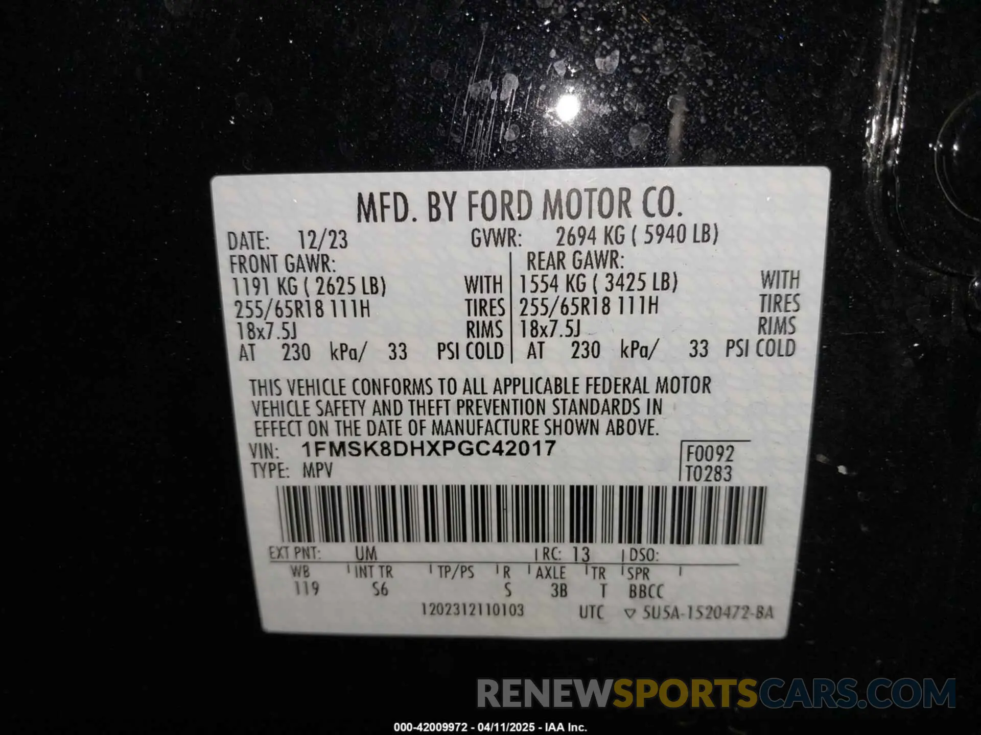 9 fotografías del automóvil dañado 1FMSK8DHXPGC42017 FORD EXPLORER 2023