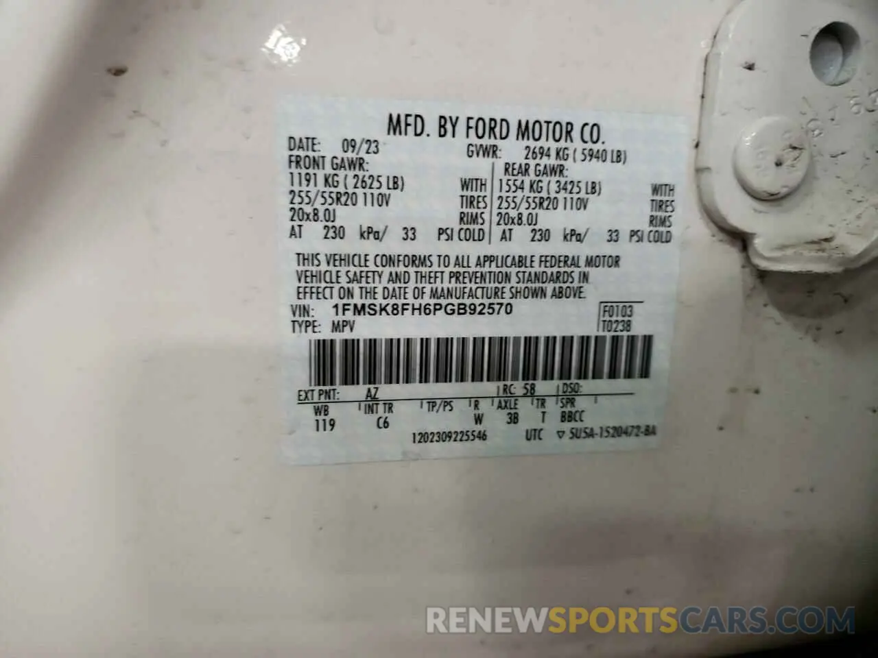 14 fotografías del automóvil dañado 1FMSK8FH6PGB92570 FORD EXPLORER 2023