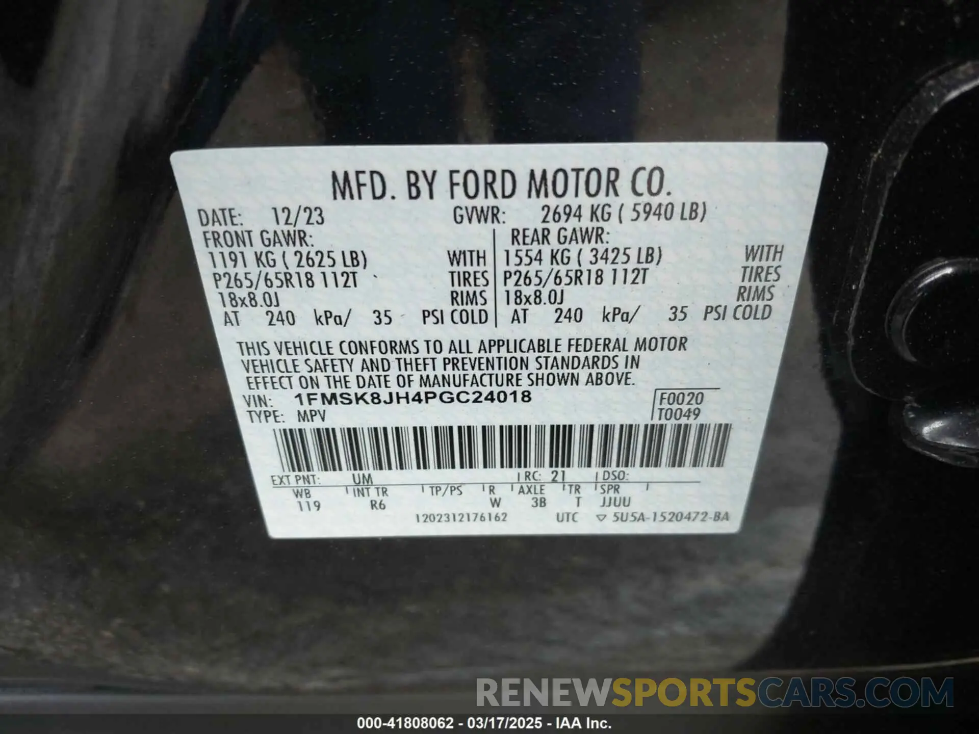 9 fotografías del automóvil dañado 1FMSK8JH4PGC24018 FORD EXPLORER 2023