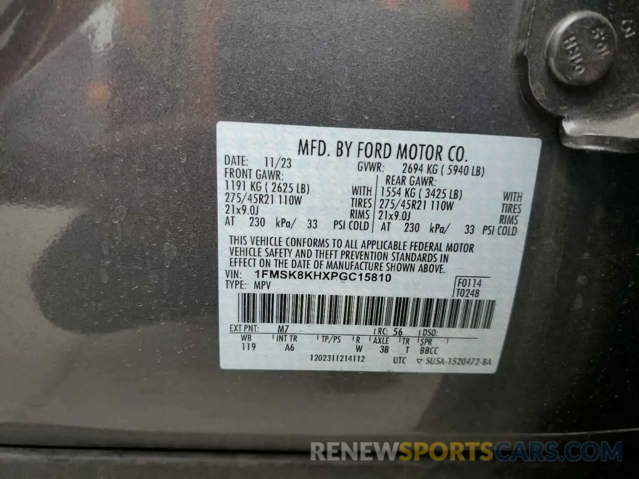 14 fotografías del automóvil dañado 1FMSK8KHXPGC15810 FORD EXPLORER 2023