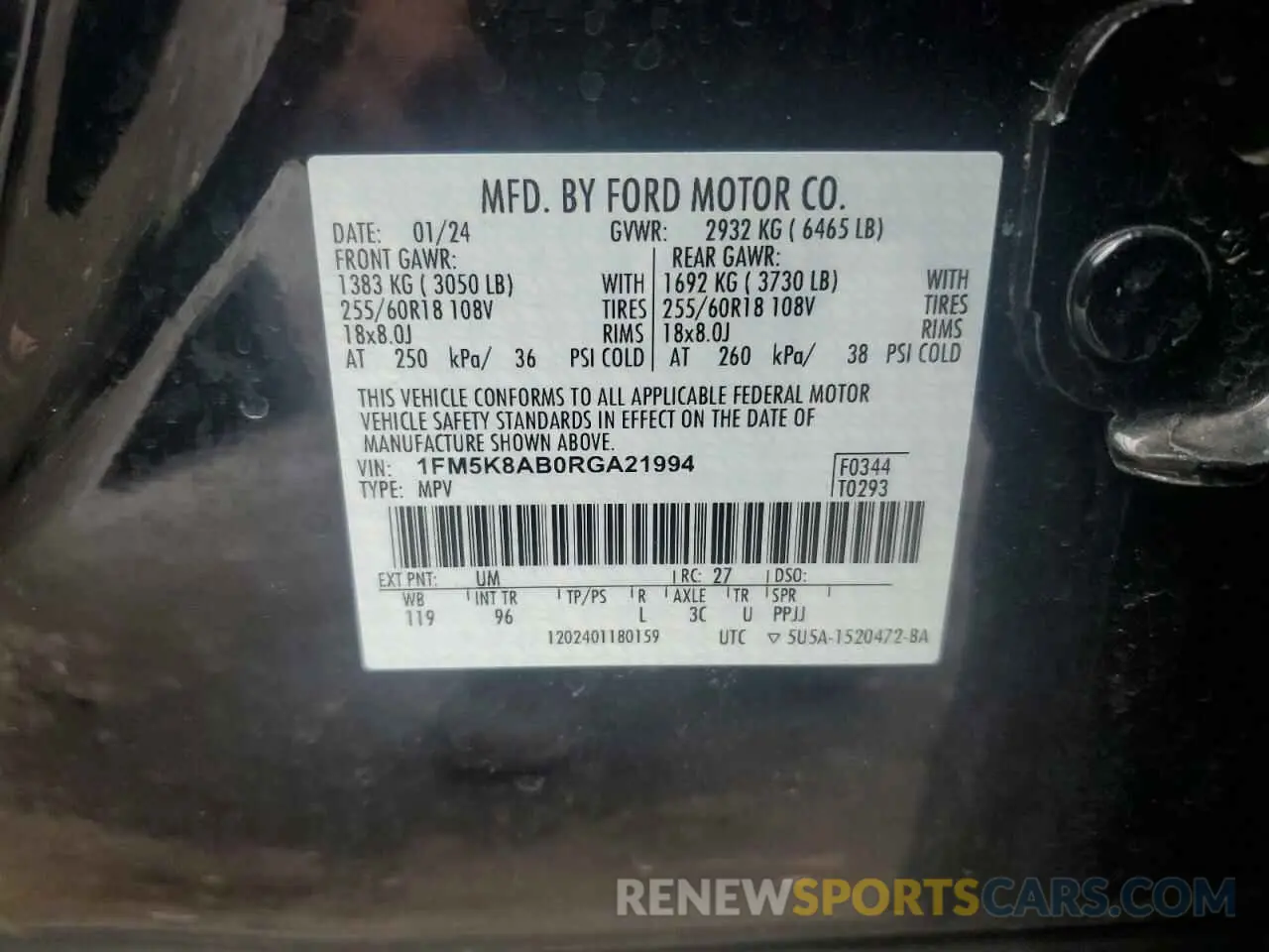 13 fotografías del automóvil dañado 1FM5K8AB0RGA21994 FORD EXPLORER 2024
