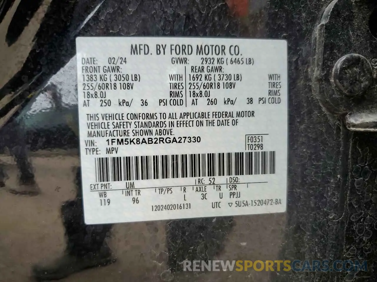 14 fotografías del automóvil dañado 1FM5K8AB2RGA27330 FORD EXPLORER 2024