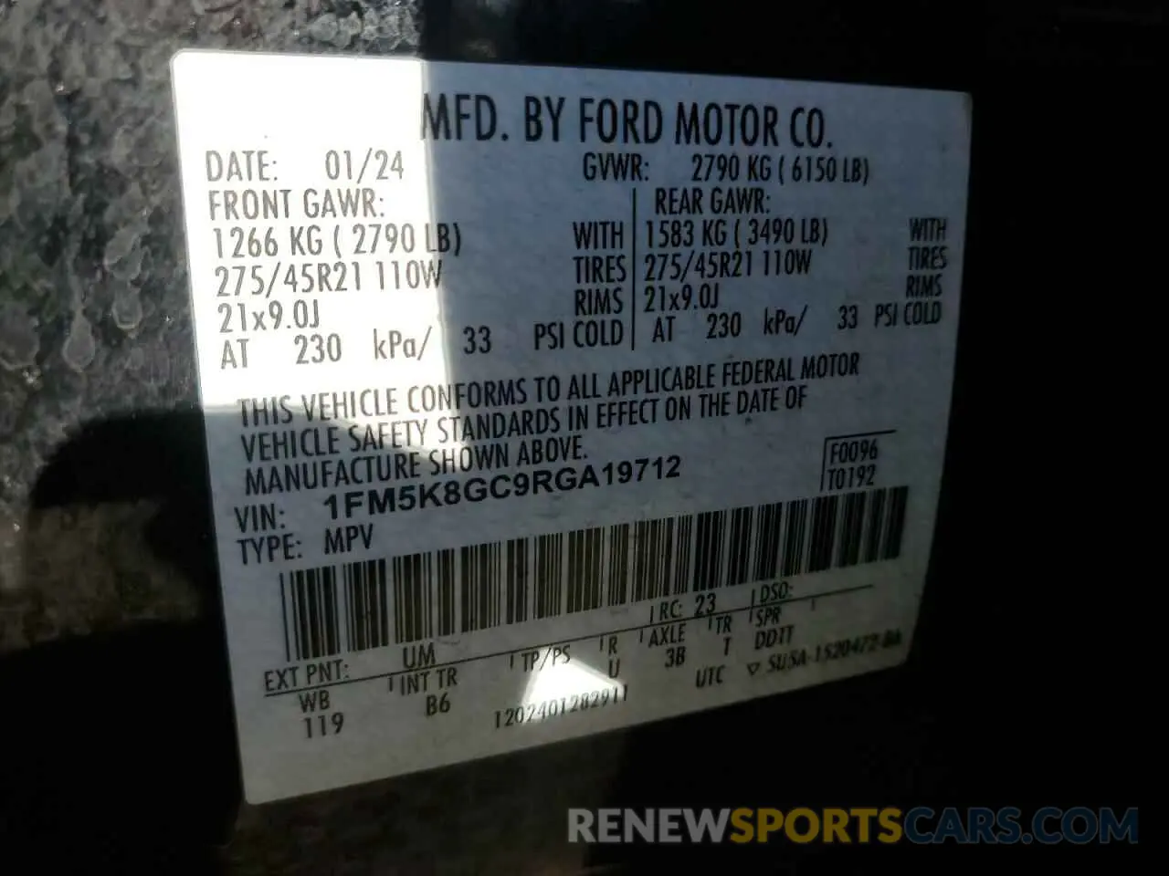 13 fotografías del automóvil dañado 1FM5K8GC9RGA19712 FORD EXPLORER 2024