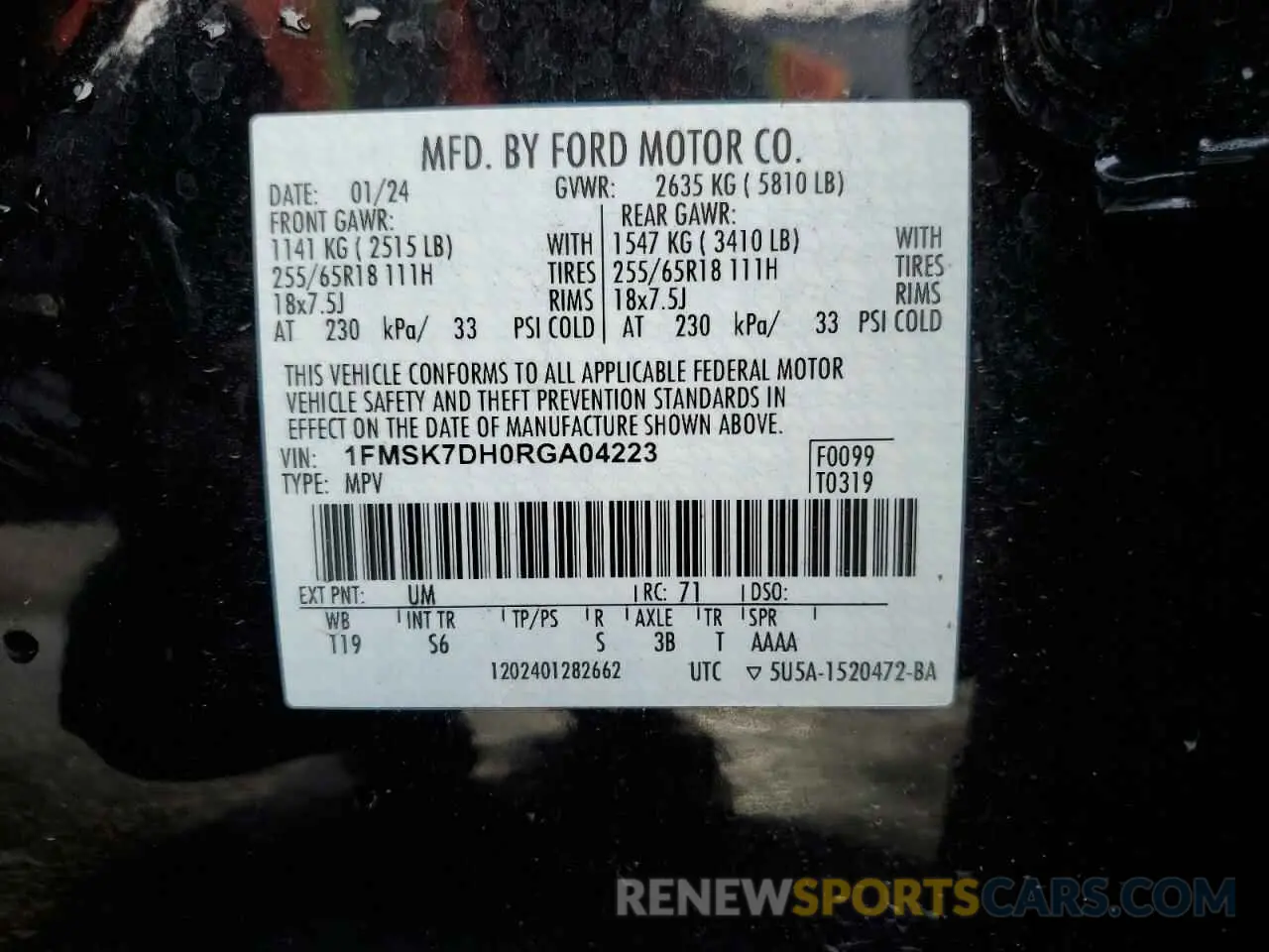 13 fotografías del automóvil dañado 1FMSK7DH0RGA04223 FORD EXPLORER 2024