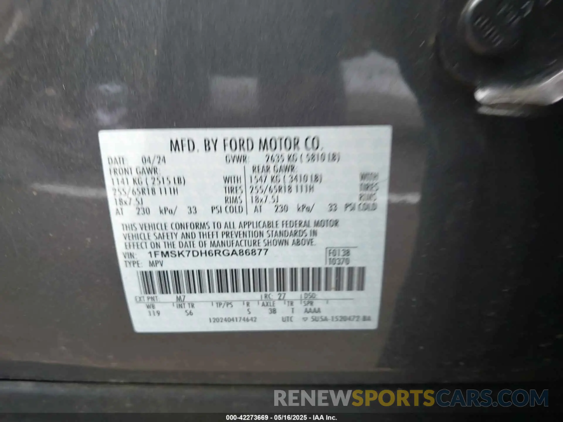 9 fotografías del automóvil dañado 1FMSK7DH6RGA86877 FORD EXPLORER 2024