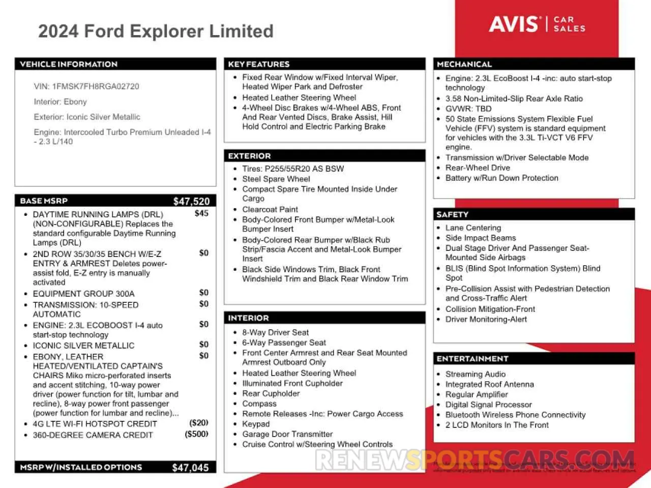 13 fotografías del automóvil dañado 1FMSK7FH8RGA02720 FORD EXPLORER 2024