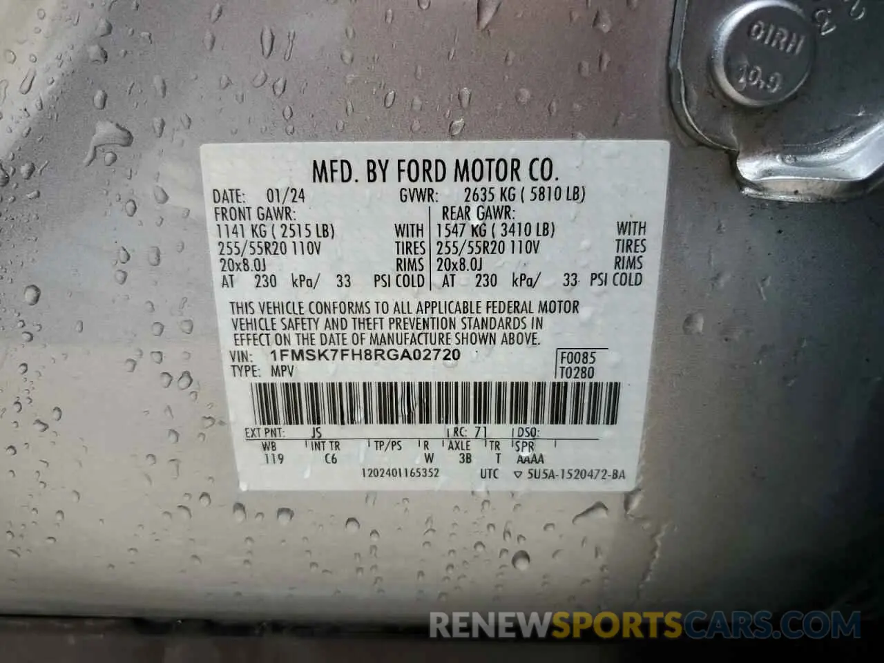 14 fotografías del automóvil dañado 1FMSK7FH8RGA02720 FORD EXPLORER 2024