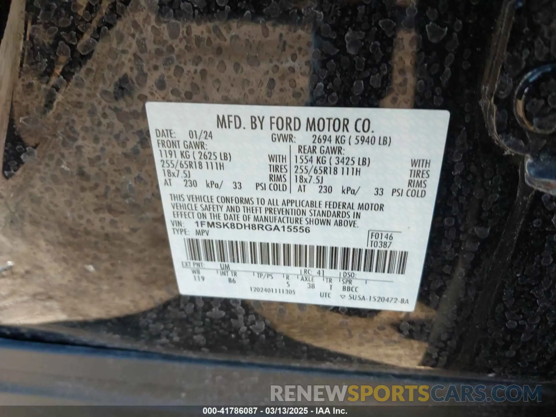 9 fotografías del automóvil dañado 1FMSK8DH8RGA15556 FORD EXPLORER 2024