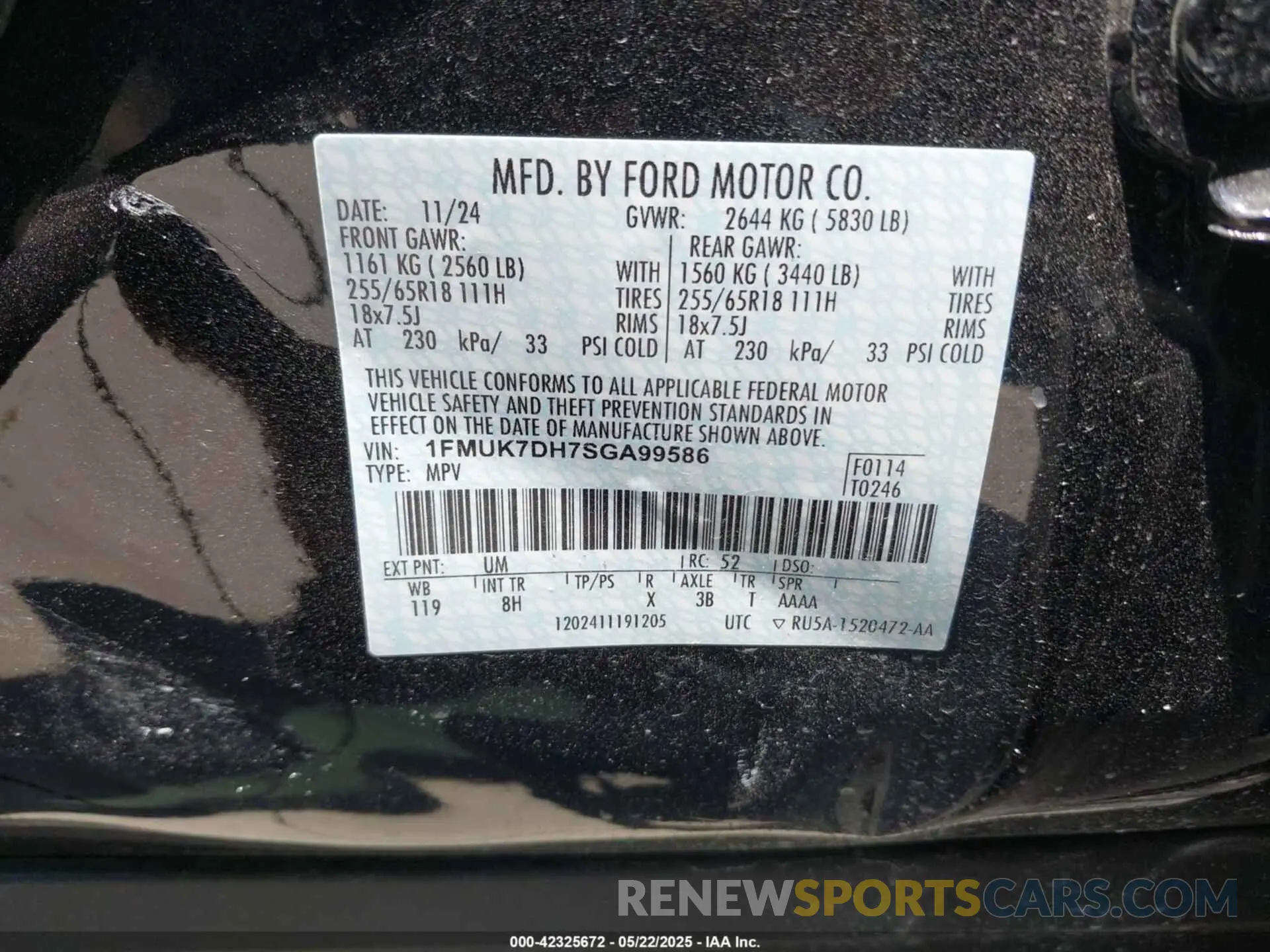 9 fotografías del automóvil dañado 1FMUK7DH7SGA99586 FORD EXPLORER 2025