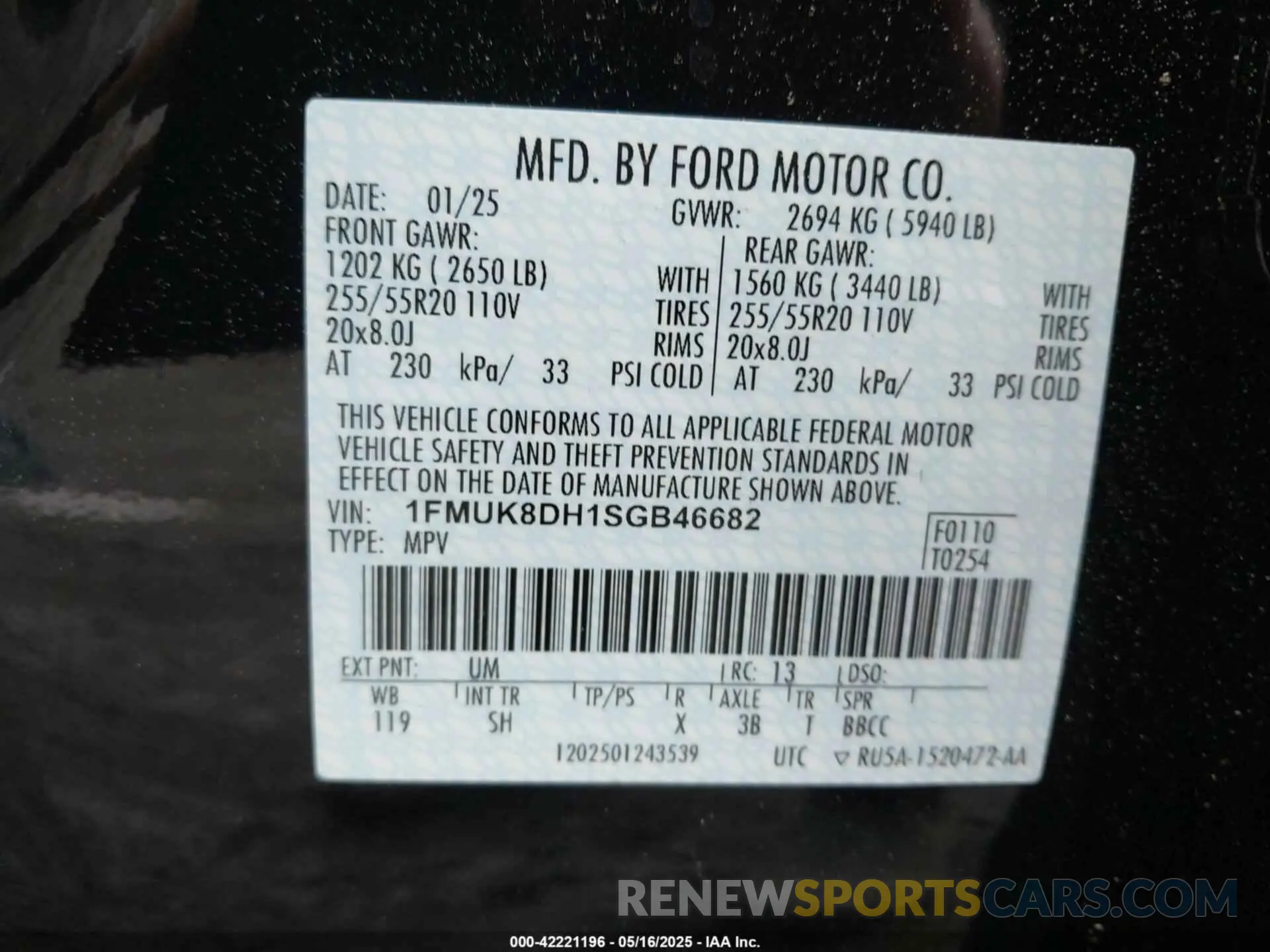 9 fotografías del automóvil dañado 1FMUK8DH1SGB46682 FORD EXPLORER 2025
