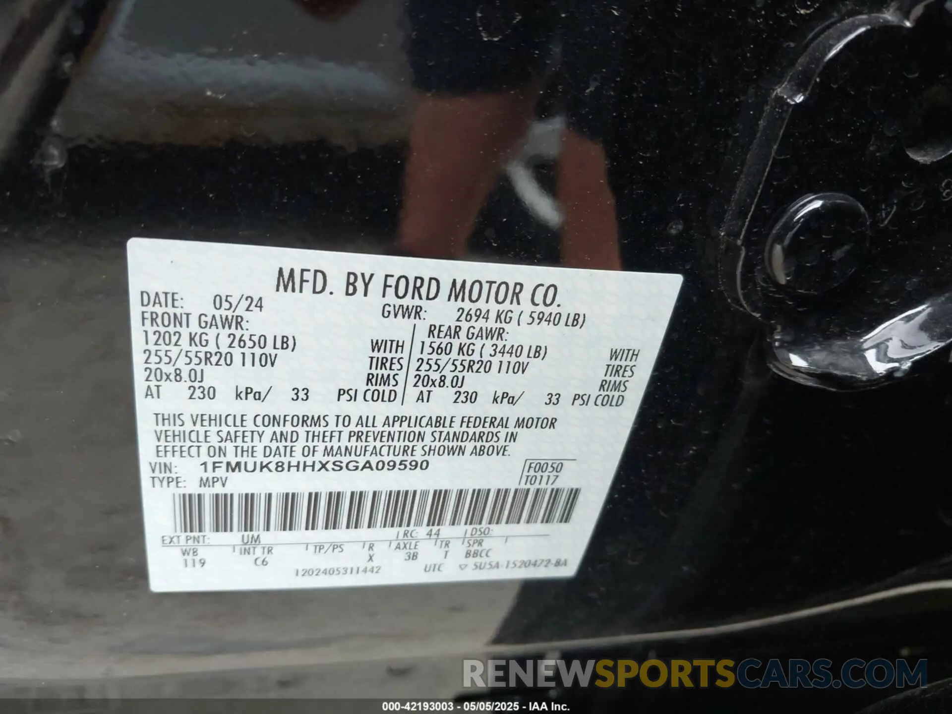 9 fotografías del automóvil dañado 1FMUK8HHXSGA09590 FORD EXPLORER 2025