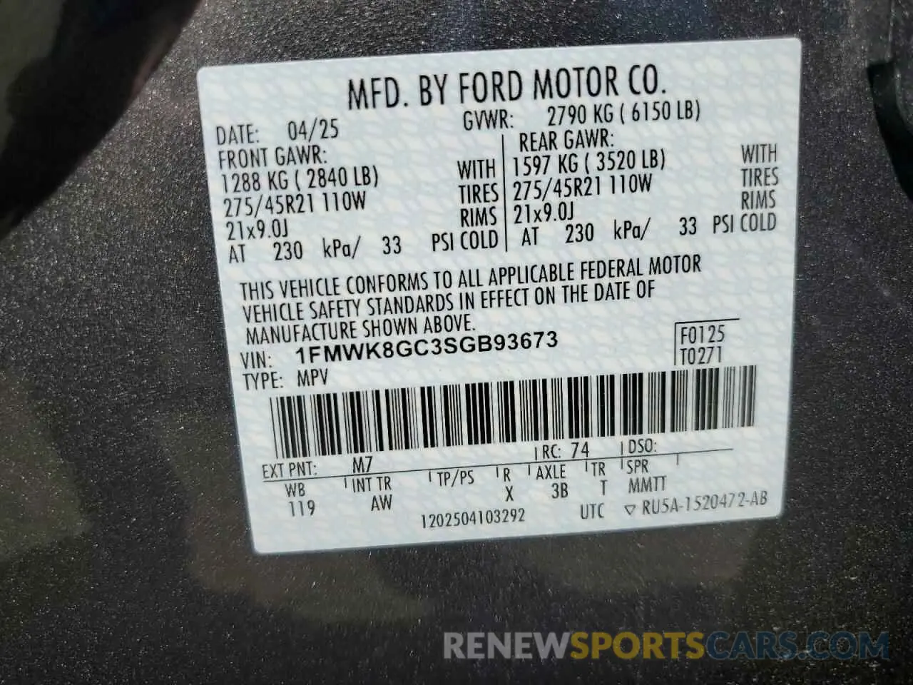 13 fotografías del automóvil dañado 1FMWK8GC3SGB93673 FORD EXPLORER 2025
