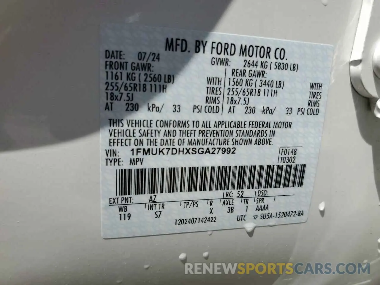 13 fotografías del automóvil dañado 1FMUK7DHXSGA27992 FORD EXPLORER A 2025