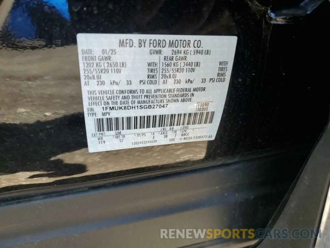 13 fotografías del automóvil dañado 1FMUK8DH1SGB27047 FORD EXPLORER A 2025