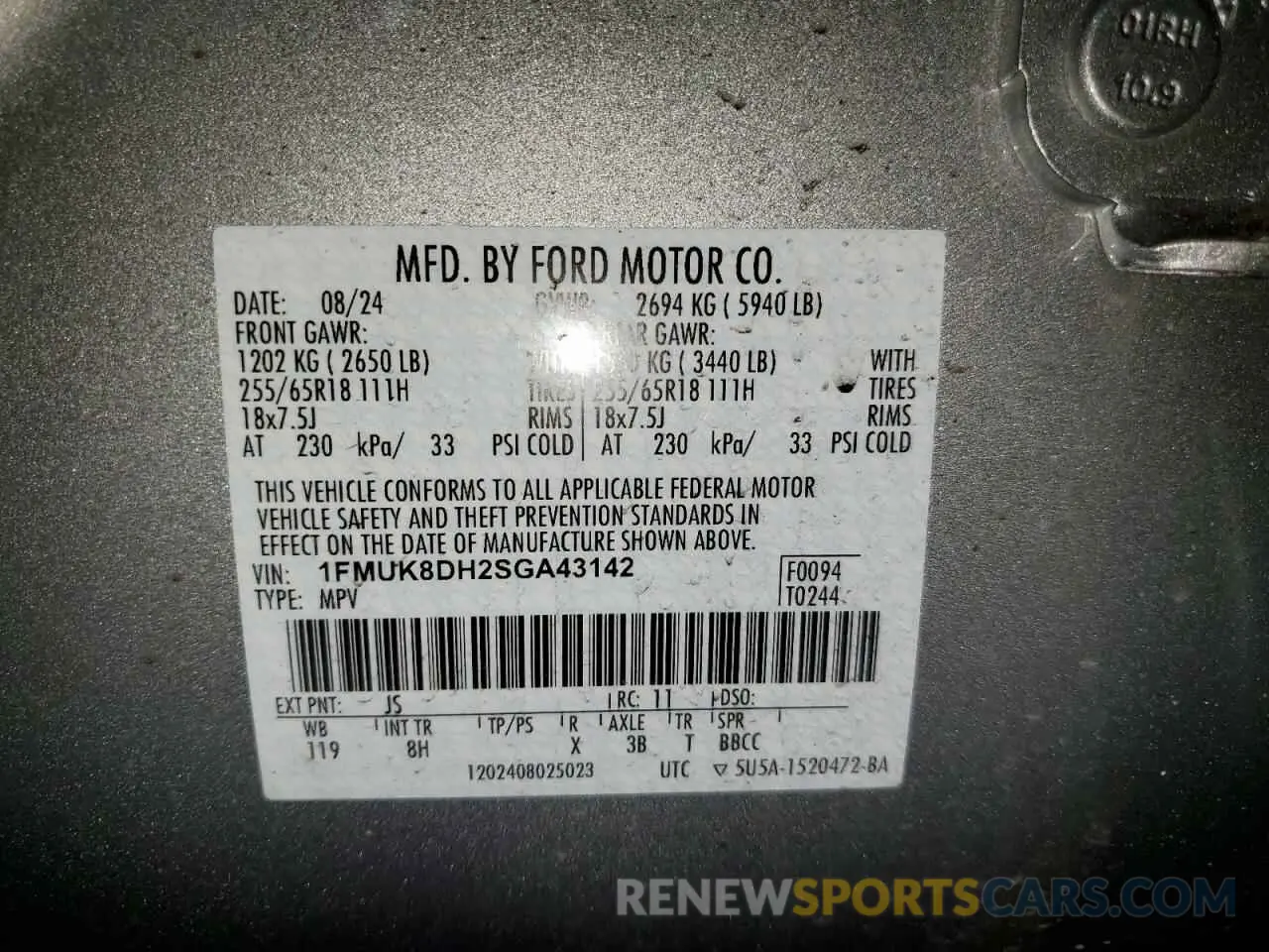 13 fotografías del automóvil dañado 1FMUK8DH2SGA43142 FORD EXPLORER A 2025