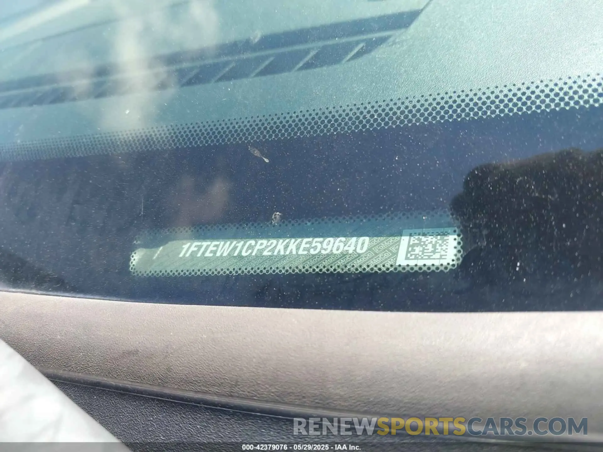 9 fotografías del automóvil dañado 1FTEW1CP2KKE59640 FORD F-150 2019