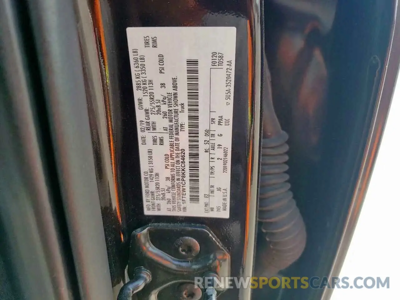 14 fotografías del automóvil dañado 1FTEW1CP8KKC84620 FORD F-150 2019