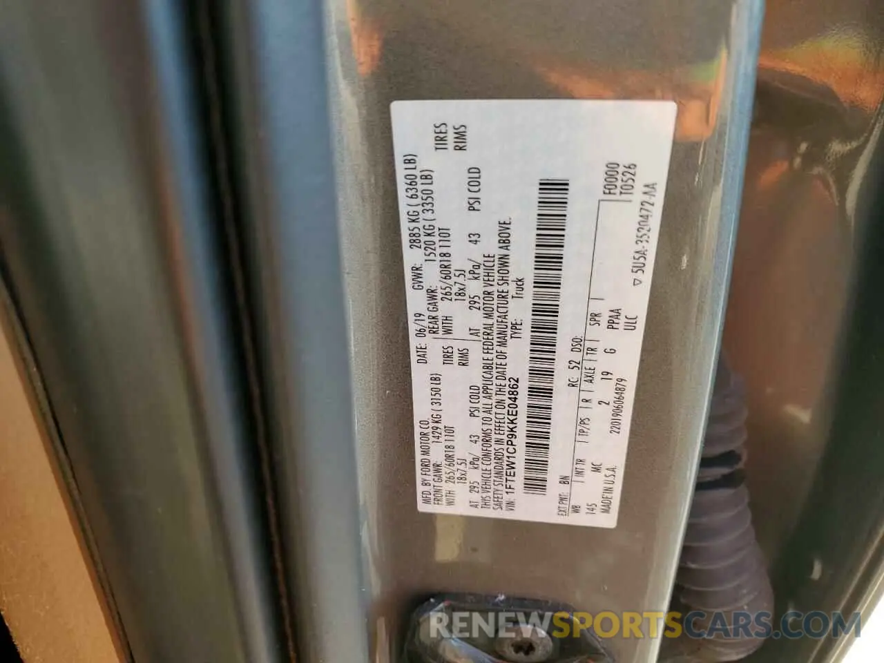 13 fotografías del automóvil dañado 1FTEW1CP9KKE04862 FORD F-150 2019