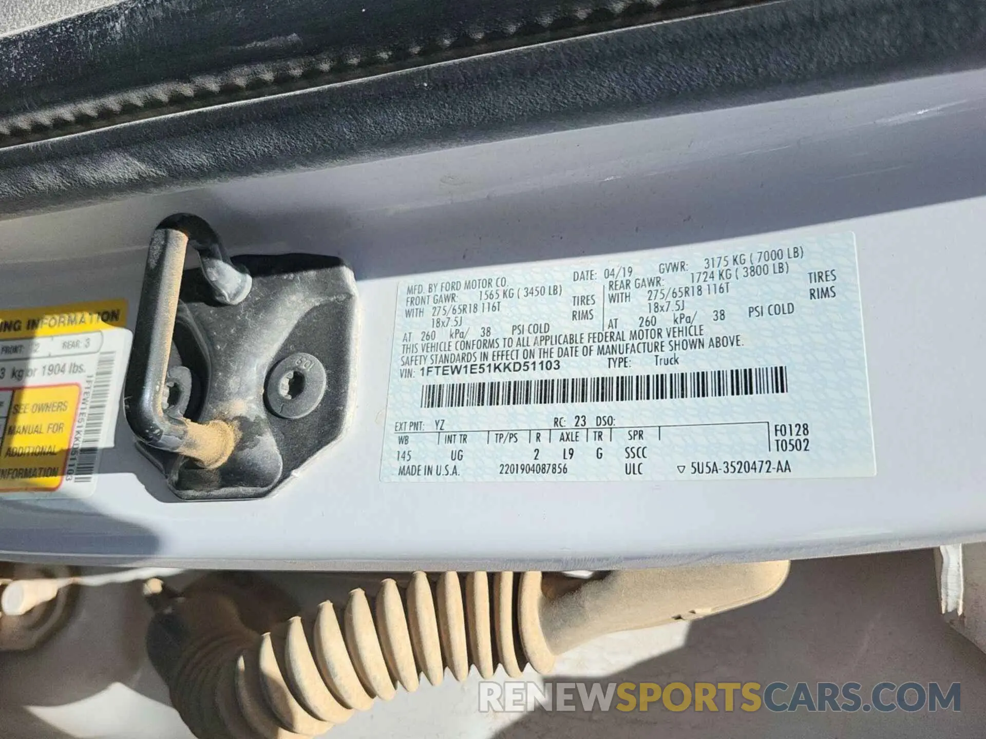 14 fotografías del automóvil dañado 1FTEW1E51KKD51103 FORD F-150 2019