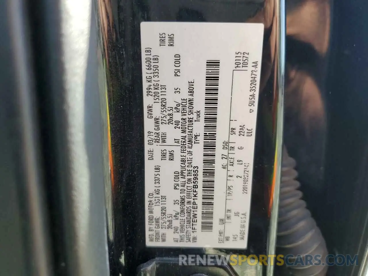 14 fotografías del automóvil dañado 1FTEW1EP1KFB59853 FORD F-150 2019