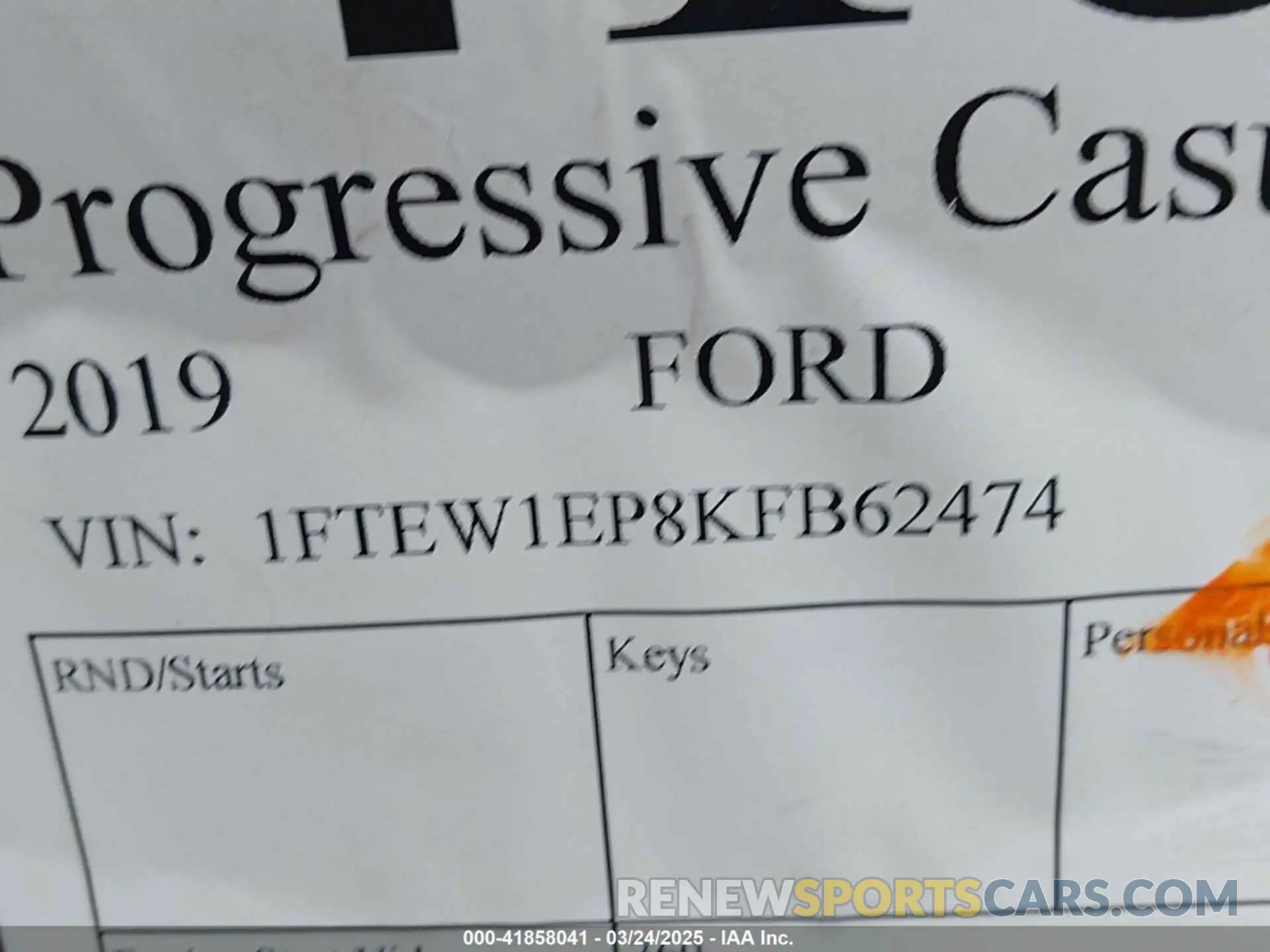 9 fotografías del automóvil dañado 1FTEW1EP8KFB62474 FORD F-150 2019