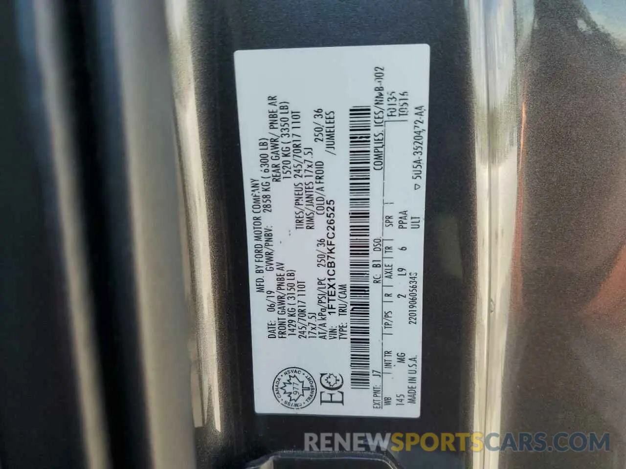 12 fotografías del automóvil dañado 1FTEX1CB7KFC26525 FORD F-150 2019