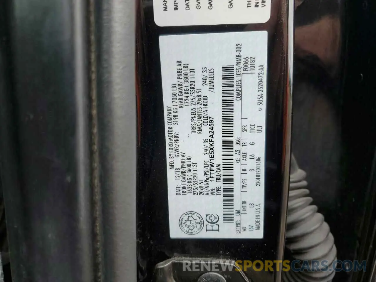 12 fotografías del automóvil dañado 1FTFW1E5XKFA24597 FORD F-150 2019