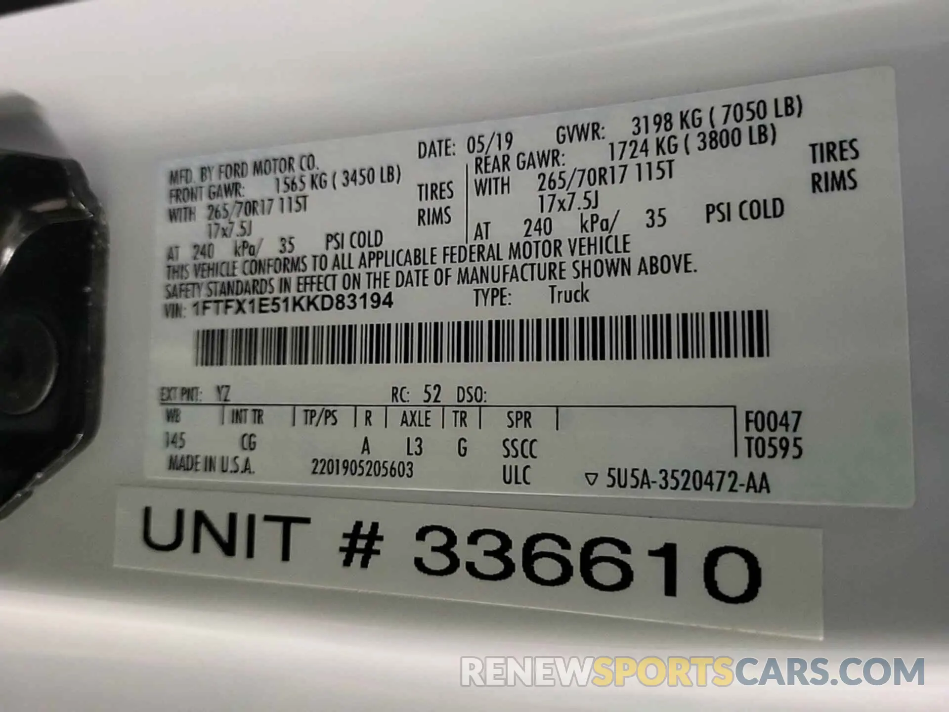 12 fotografías del automóvil dañado 1FTFX1E51KKD83194 FORD F-150 2019