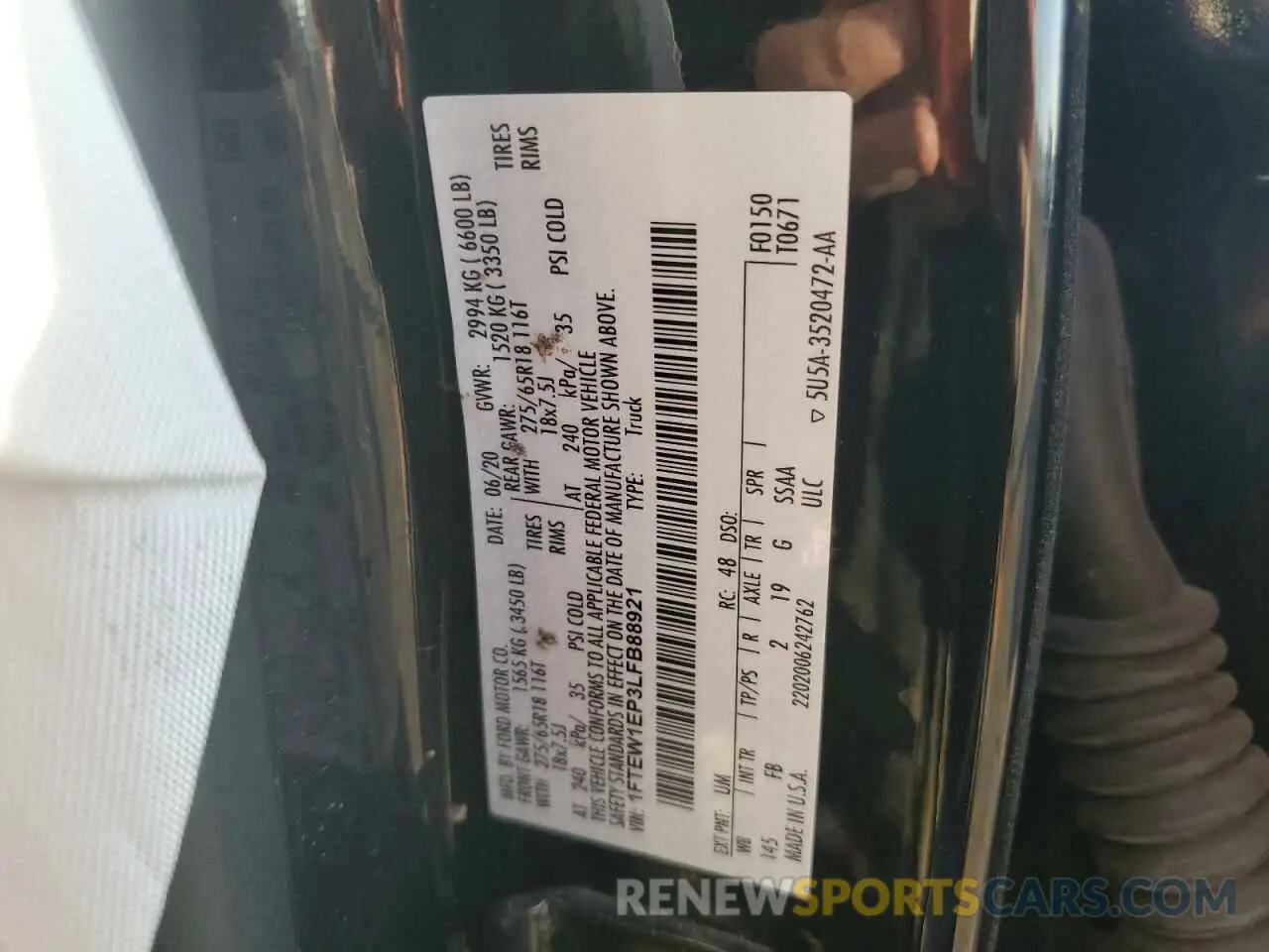 13 fotografías del automóvil dañado 1FTEW1EP3LFB88921 FORD F-150 2020