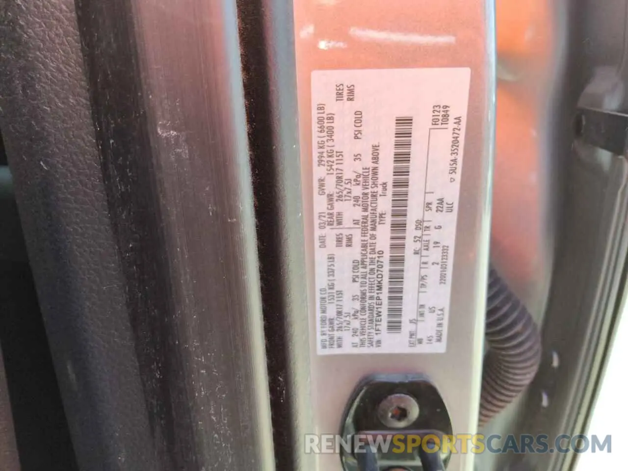 12 fotografías del automóvil dañado 1FTEW1EP1MKD70710 FORD F-150 2021