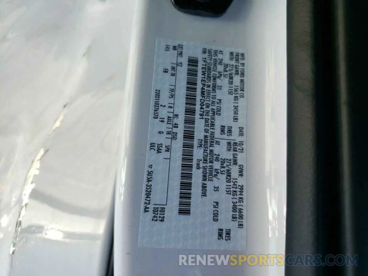13 fotografías del automóvil dañado 1FTEW1EP4MFD04791 FORD F-150 2021