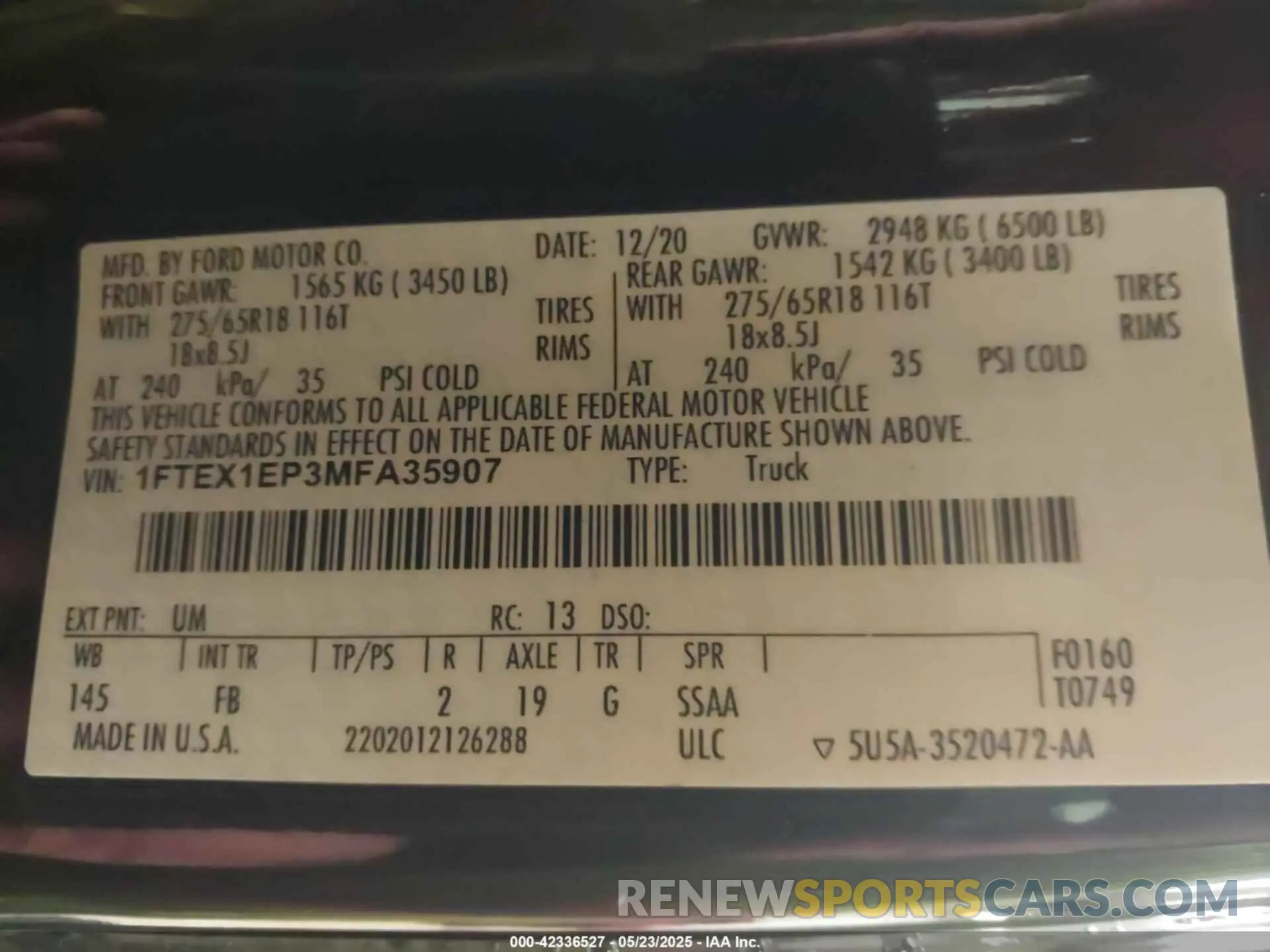 9 fotografías del automóvil dañado 1FTEX1EP3MFA35907 FORD F-150 2021